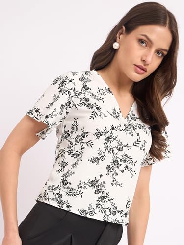 Image of SheWill Women's Embroidered Cotton Blend Ethnic & Western Top