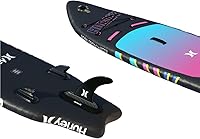 Vista 4 de Hurley Tabla de remo inflable, Hurley Ombre de 9 pies, incluye mochila, bomba de aire, paleta ajustable, correa en espiral, aleta y kit de reparación
