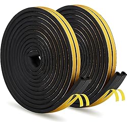 Benxdara 12M Burlete Ventana Corredera, Tira de Sellado Junta, 9X6mm Autoadhesiva Burletes de Goma para Puertas y Ventanas, Sellar Ventana Tira para Anti Frío, Aislante,Ruido y Colisión, Negro