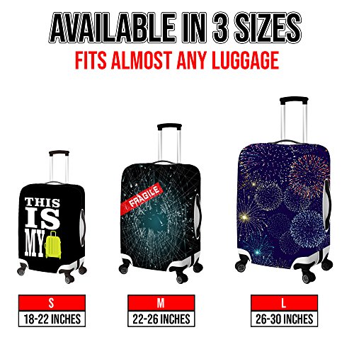 Travel Luggage Cover Protector Suitcase Washable Cover High Elasticity (Big Ben Medium)3