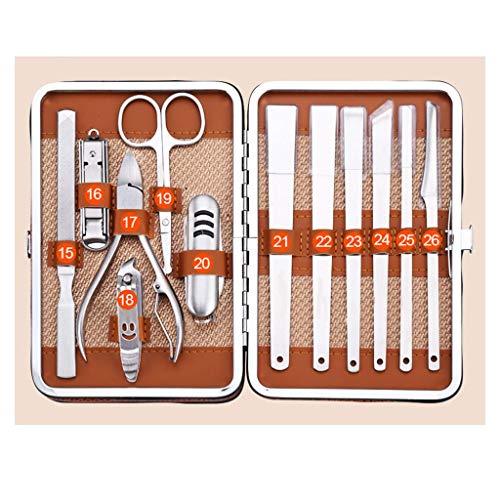 HONGYIFEI2021 Nagelset Haushalt Edelstahl Nagelknipser Set 26 Kits Nagelschönheitspflege Werkzeuge Einfache Pediküre… – Bild 4