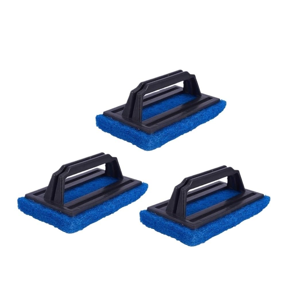 Sunrrafck Blue-3Pcs 1/3Pcs Handle Sponge Cleaning Brush Multi-Functional Scouring Pad For Bathtubs, Sinks Floors Tiles And Stoves(Blue-3Pcs)