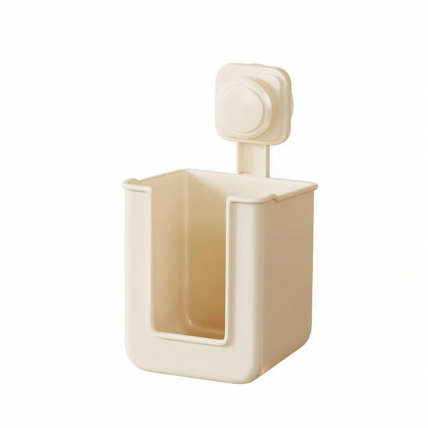 Wall Rack Wall Organizer Storage Bin Holder Box with Clear Front Material and Quick Twist Install Suitable for Entryways Hallways Home Storage, Milk White