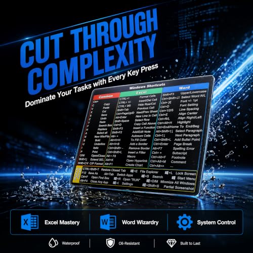 Calcomanías de accesos directos para teclado de PC Windows, guía rápida de Word y Excel 5