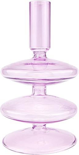 Portavelas de vidrio transparente, portavelas cónico de vidrio, candelabros decorativos para mesa de comedor, centros de mesa, boda, iglesia