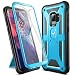 Galaxy S9 Case, YOUMAKER Heavy Duty Protection Kickstand with Built-in Screen Protector Shockproof Case Cover for Samsung Galaxy S9 5.8 inch (2018 Release) - Blue