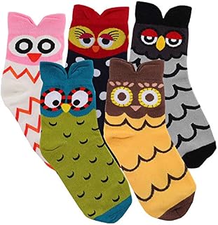 Jeasona Owl Socks for Women 4-7 Owl Gifts for Women Ladies Animal Socks Cute Cotton (Owl)
