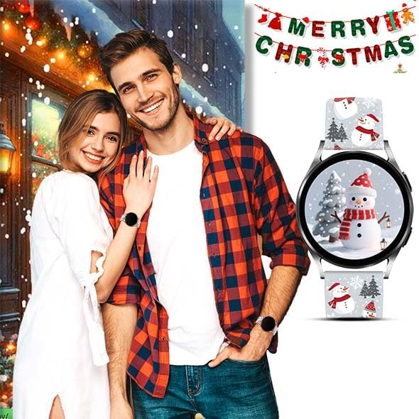 20mm Holiday Christmas Halloween Thanksgiving Watch Band Compatible with Samsung Galaxy Watch 7/6/5/4 40mm 44mm/Watch 6 Classic 43mm 47mm/Watch 5 Pro 45mm/Watch 4 Classic/Active 2 Smartwatch Replacement Strap - Image 7