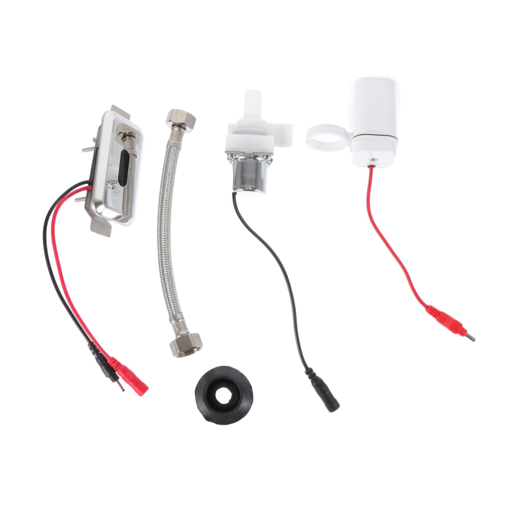 Kit chasse d'eau sans contact automatique en acier argenté Mikikit - 8