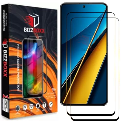 Image of Premium Screen Protector | POCO X6 5G | Tempered Glass Guard | Anti Static | Full Screen Coverage-Edge to Edge | 9H Hardness | With Easy Installation Kit (Pack of 2)