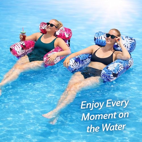 Pool Floats Adult 2 Pack, Inflatable Pool Float Chair, Portable Water Hammock for Summer Pool & Beach by DLPL - Image 7