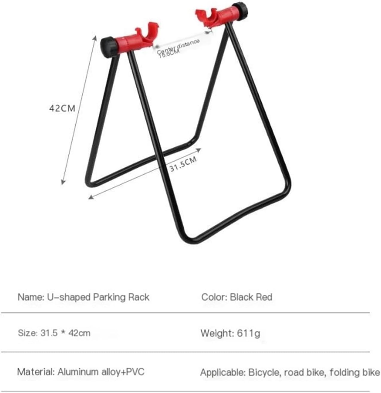 1 Pc Aluminum Alloy Mountain Bike Triangle Vertical Parking Stand - Road Bike U-Shaped Foldable Repair Rack, Cycling Gear