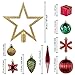 ITART 101pcs Christmas Tree Ornaments Decorations Red Gold Green including Tree Topper Balls Snowflakes Pine Cones Nutcracker Figurines Poinsettia Flower Bead Garland for Christmas Tree Decor