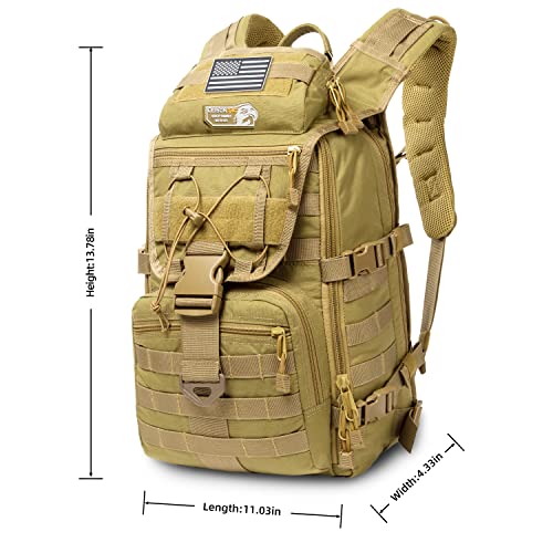 Leisontac 32L Military Tactical Backpack, 500D Lightweight Nylon Backpack, Molle Waterproof Camping Assault Pack, Laptop Rucksack #TOP5