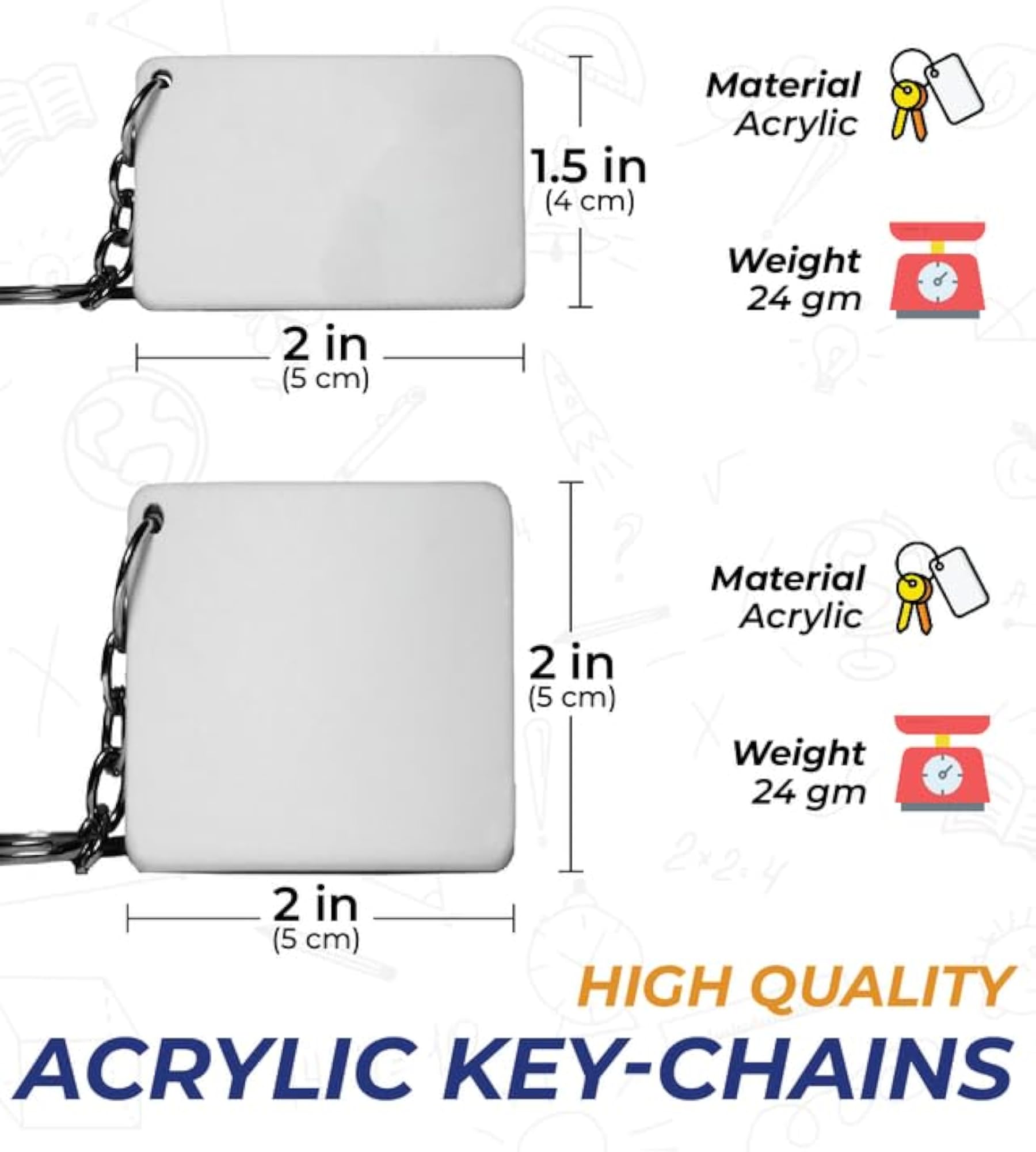 CREATIONYoga Mean Yogini - Printed Acrylic Keychains, Pack Of 2