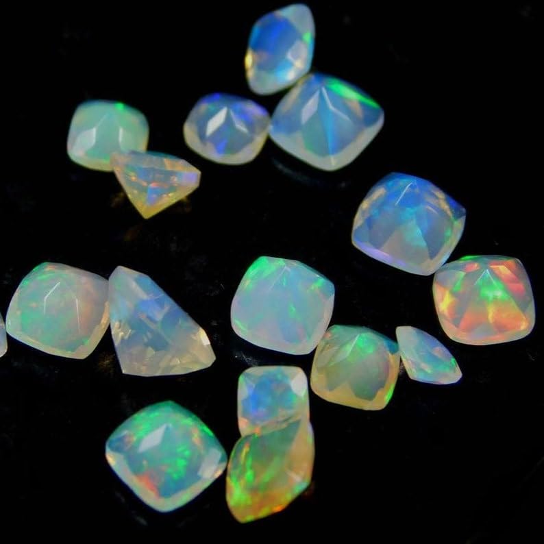 Opale éthiopienne 7 mm AAA facettée pour création joaillerie de luxe - 4