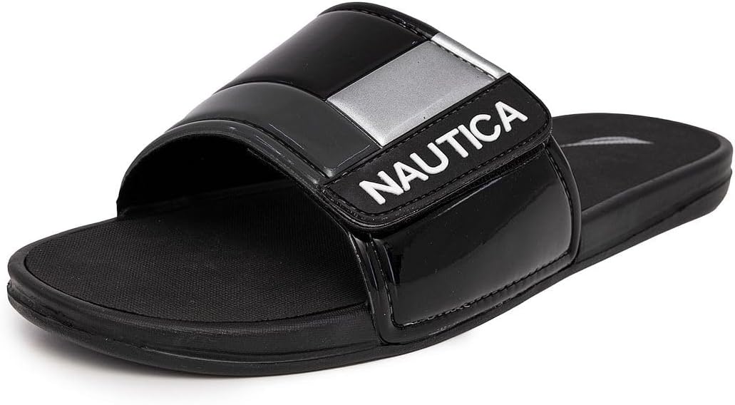 Nautica Men's Athletic Slide, Adjustable Straps Comfort Sandal-(Wide/Medium Width)