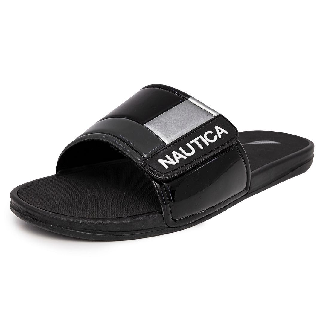 Nautica Men's Athletic Slide Sandal, Adjustable Straps, Comfort Slip-On (Regular & Wide Widths)