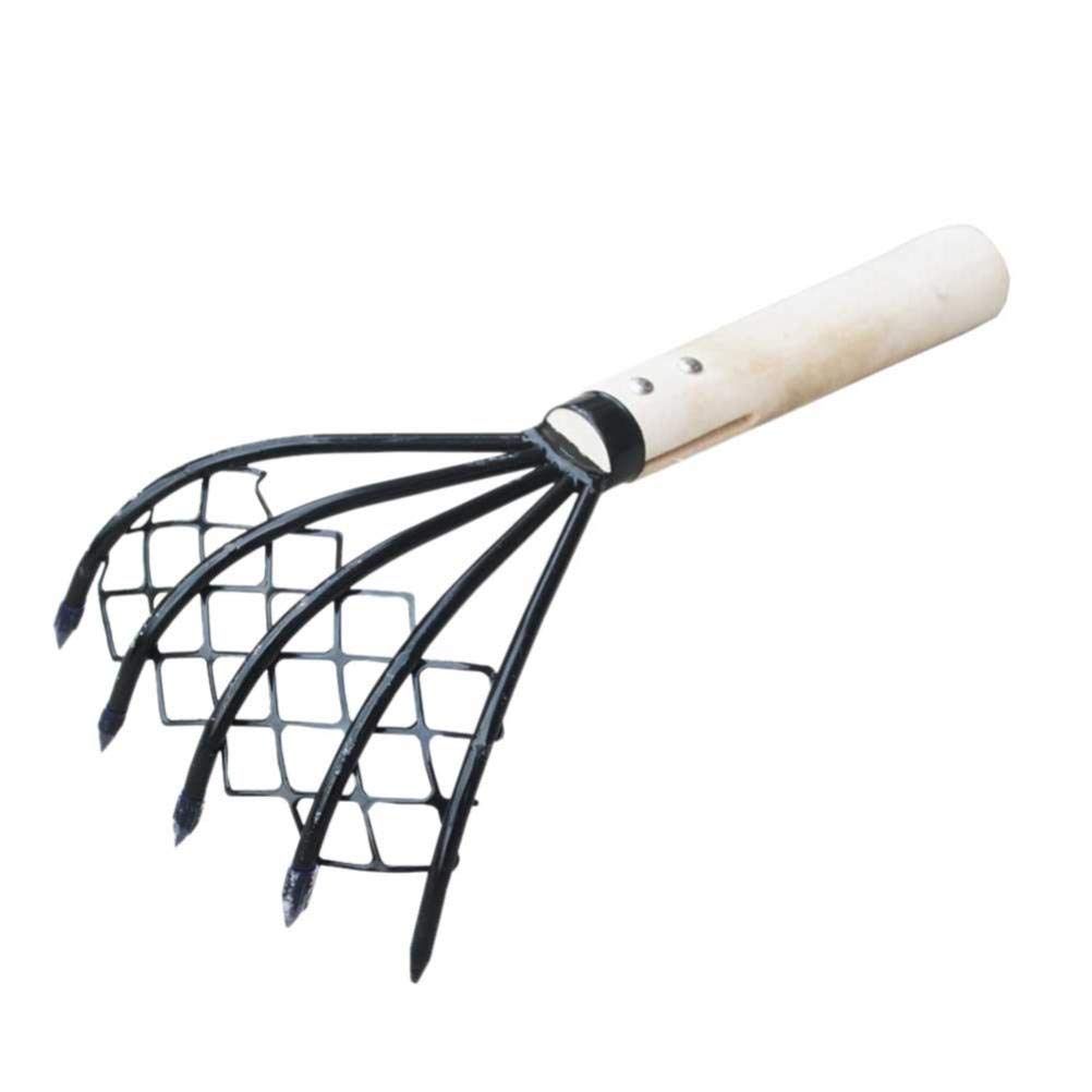 Bstob Black + Beige Hand Garden Rake,Garden Hand Cultivator Claw Garden Works Hoe And Tiller Hand Rake Tool Seafood Digging Tools
