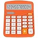 Helect Taschenrechner Standard Tischrechner 12-stelliger Dual-Power (Solar und Batterie) Tischrechner, Orange