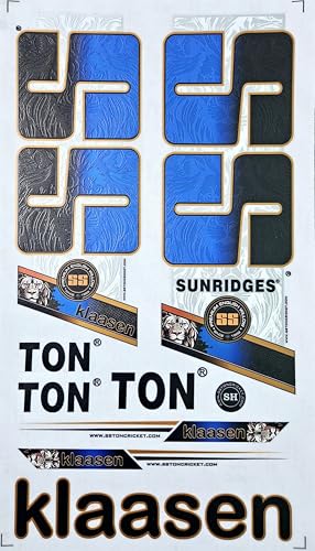 Image of COTTONTAIL Cricket Bat Sticker | 3D Digital Embossed KLAASEN Edition | English Willow | Blue