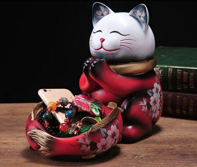 Amazon.co.jp: 招き猫の置物アイデア家の玄関装飾品の下駄箱の鍵