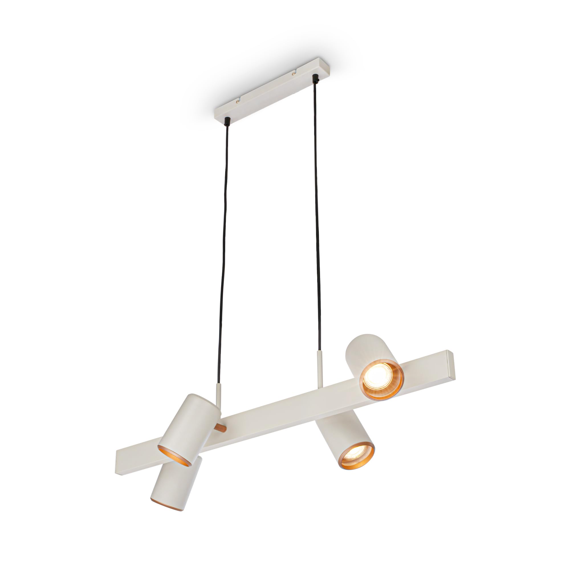 BRILONER - Pendant Light with spotlights, Adjustable, 4X GU10 Socket, Ceiling Light, Pendant Lights for Kitchen, Dining Room, Hanging lamp, 80 x 24.9 x 120 cm, Light Grey-Coffee โ image 1