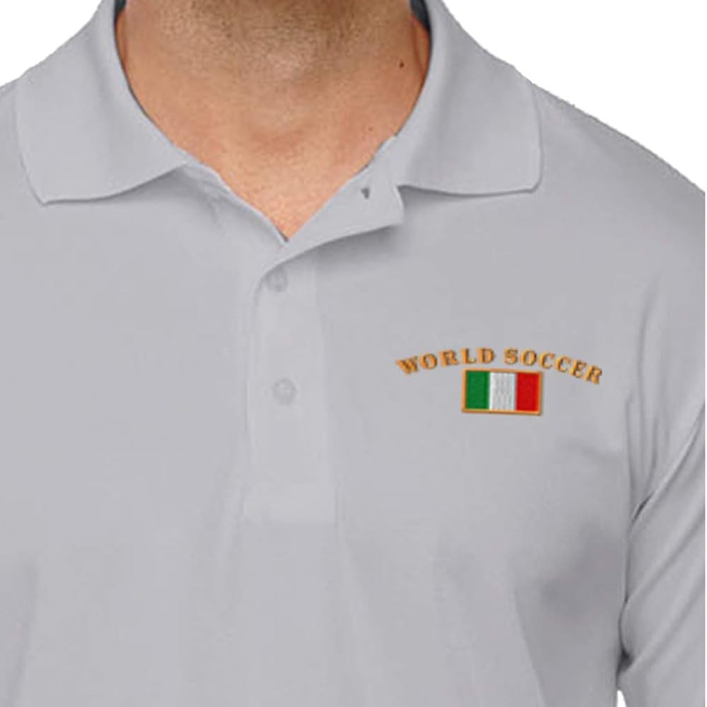 【新品】Golfickers Soccer Polo 半袖（Ｍ） Amazon.com: Performance Golf Tees Italy World Soccer Flag