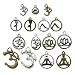 100g Yoga Charms - Mixed Antique Silver Bronze Sports Ohm Om Mala Yogi Chakra Indian Energy Love Sports Yoga Poses Slow Gossip Symbols Metal Pendants for Jewelry Making DIY Findings (HM22)