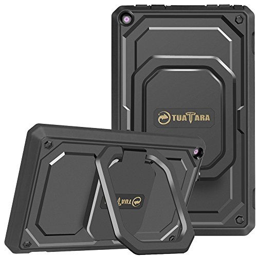 Fintie Shockproof Case for Amazon Fire HD 8 Tablets (7th and 8th Generation, 2017 and 2018 Releases) - [Tuatara Magic Ring] [360 Rotating] Multi-Functional Grip Stand Carry Cover, Black