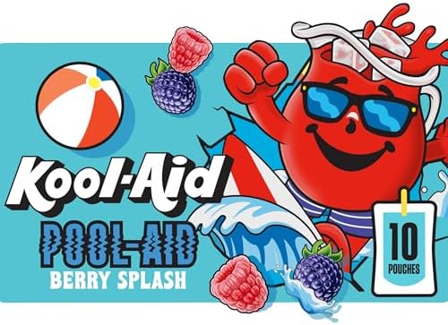 Kool-Aid Drink, 10 ct Box Pool-Aid Berry Splash Flavored, 6 oz Pouches