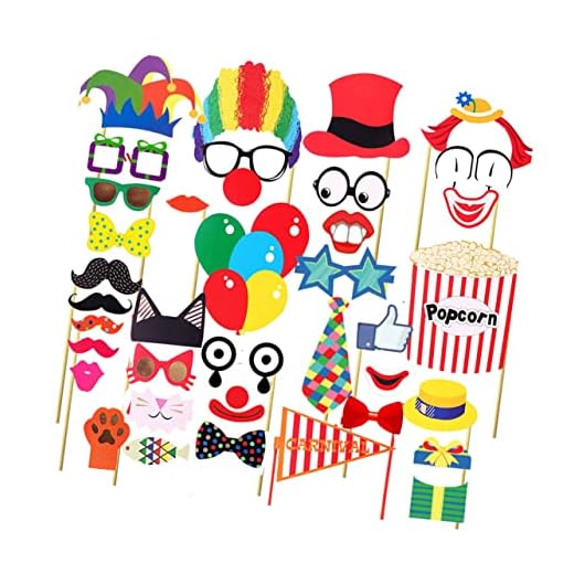 ABOOFAN Decoración De La Boda Decoraciones De Carnaval Foto Decoraciones De Fiesta Temáticas De Circo Decoraciones De Circo Suite Estudio Gafas Sombrero Ropa Vacaciones Fotomatón
