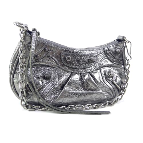 [バレンシアガ] 2way ショルダー バッグ Le Cagole mini ル・カゴール ミニ 695814 シルバー×シルバー金具 レディース