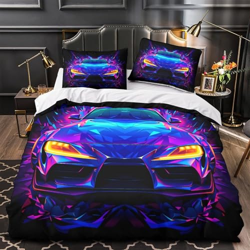 Parure de lit microfibre résistante infroissable fermeture éclair 3D