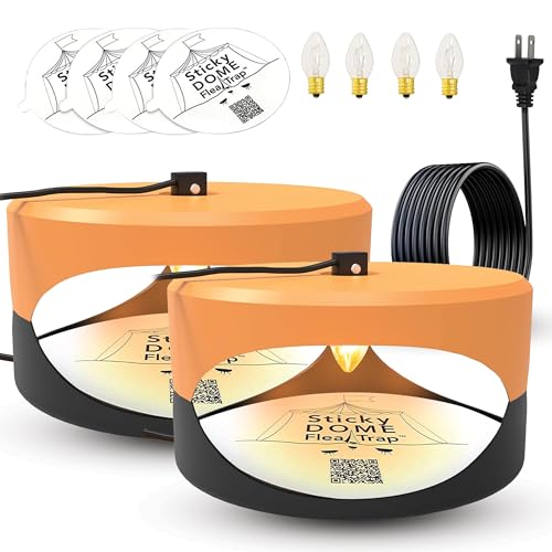 ASPECTEK Sticky Dome&trade; Flea Trap, Odorless Glue Trap with 2 Sticky Discs, Effective Bed Bug Killer...
