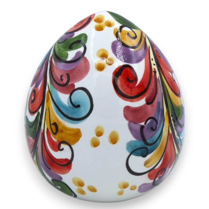 Oeuf en céramique Caltagirone objet déco baroque SICILIA BEDDA CAPACI 12cm - 2