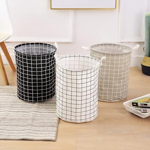 Set of 3pcs Laundry Basket Laundry Bin Laundry Hamper Storage Bucket Cotton Linen Storage Basket Cloth Bags Bedroom Organizers Supplies