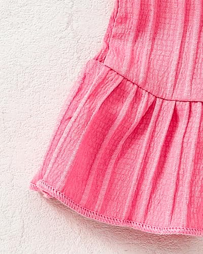 Image of Weebaby Toddler Girl Clothes Baby Summer Outfits Sleeveless Halter Top Ruffle Short Set Cute Kids Clothes Girls