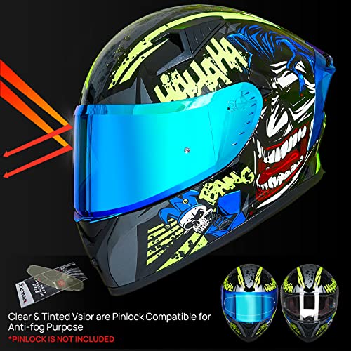 ILM Motorcycle Helmet Full Face with Pinlock Compatible Clear&Tinted