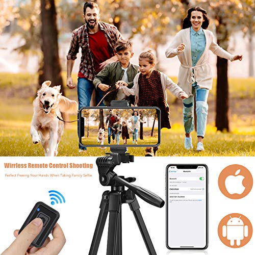 Handy Stative, Smartphone Stativ Lightweight Fotostativ 136cm aus Aluminium Tragfähigkeit 3KG Dreibein Stativ mit… – Bild 7