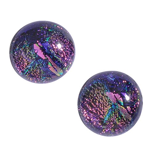 Supernova Earrings - USA-Made Nickel Free Dichroic Glass Earrings (RP02 - Lilac)