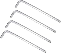Vista 9 de uxcell Llave hexagonal de extremo de bola de 1/4", herramienta de reparación CR-V de brazo largo en forma de L, SAE 4 piezas