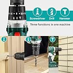 STANEW Cordless Hammer Drill Driver Set, Hammer Drill with 2 20V 2.0Ah Li-ion Battery, 1/2" Metal Keyless Chuck 2 Variable Speed 20+3 Torque Setting and Plastic Carrying Case