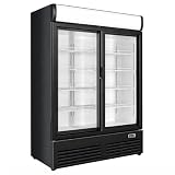 Générique Armadio per bevande refrigerato, 1000 litri, bianco e nero, 2 ante scorrevoli con baldacchino