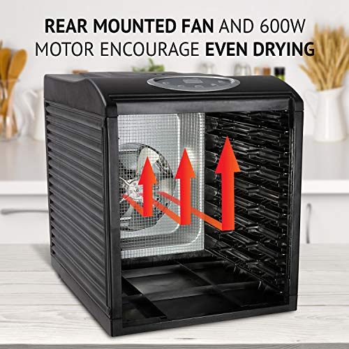 Ivation 9 Tray Countertop Digital Food Dehydrator Drying Machine 600W With Preset Temperature Settings, Auto Shutoff Timer And Even Heat Circulation For Beef Jerky, Fruits, Vegetables & Nuts #TOP4