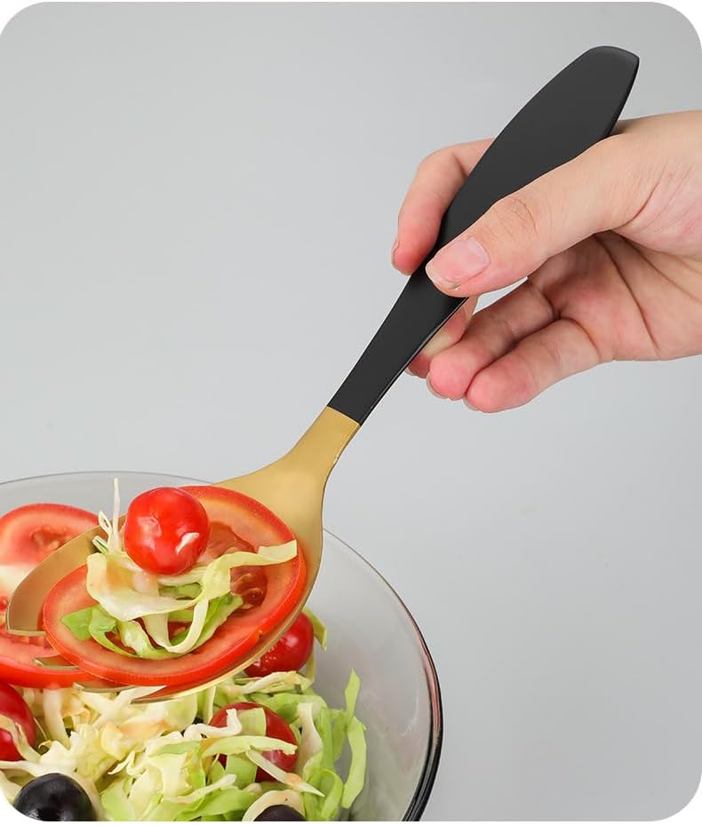 Silverware Flatware Set, 1/4/6/8/10/12 thick high-value stainless steel fork hotel buffet fruit salad fork(Silver,10 Pieces)