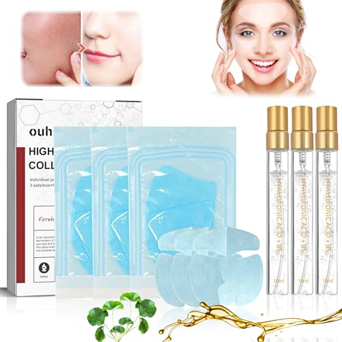 Film di Collagene Solubile,Collagen Film Viso,Maschera Viso Collagene,Korean Cura Della pelle al Collagene,Maschere Viso Idratanti Antietà,Previene le Linee Sottili