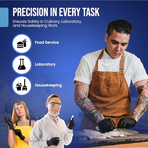 CLEAN SPACE PROJECT Black Nitrile Gloves Disposable, Box of 100-5.5 Mil, Non Latex & Powder Free - For Cooking Prep, Cleaning, Mechanic Work, Tattoo, Barber & More - Food & Industrial Use (XL) - Thumbnail 6