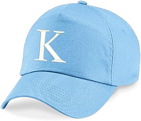 4sold Childrens Embroidery Cotton Summer Sun Hat Children School Kids Caps Hat Sport Alphabet A-Z Boy Girl Adjustable Baseball Cap Blue