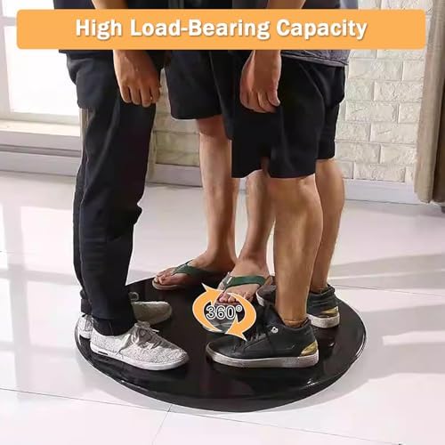 39 Inch Lazy Susan Turntable for Dining Table - Round Rotating Serving Tray with 6 Wheels, Perfect for Kitchen and Patio Entertaining, Large Capacity Serving Solution